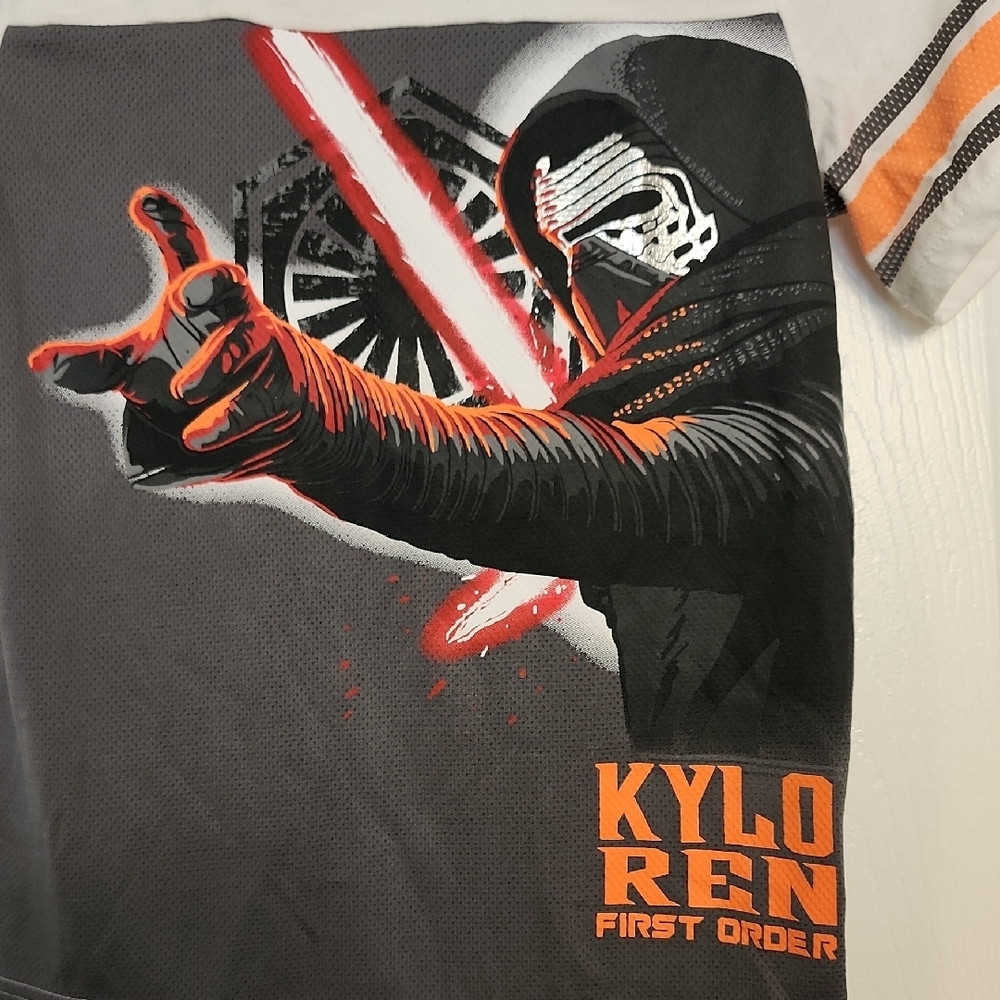 Star Wars Kylo Ren Kids Tee - White, Gray, Orange - Picture 2 of 11